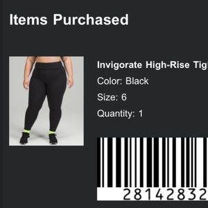 lululemon invigorate high rise legging